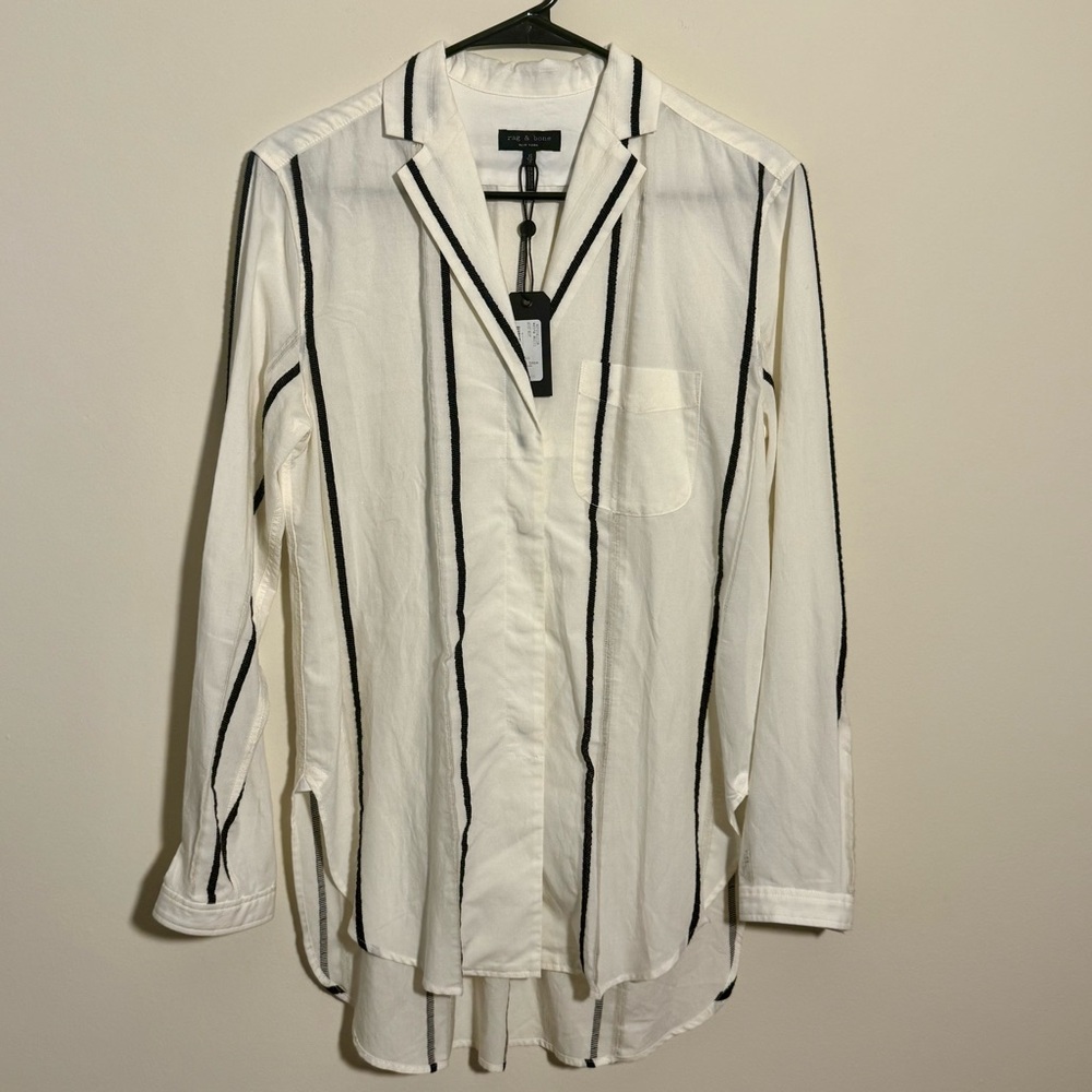 NWT Rag & Bone Alyse Striped Button Down Shirt, Size XS